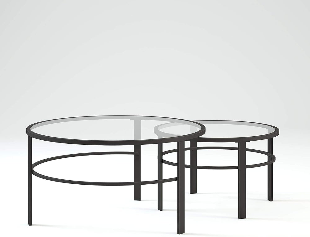 Henn&Hart 36" Modern Coffee Table, Black