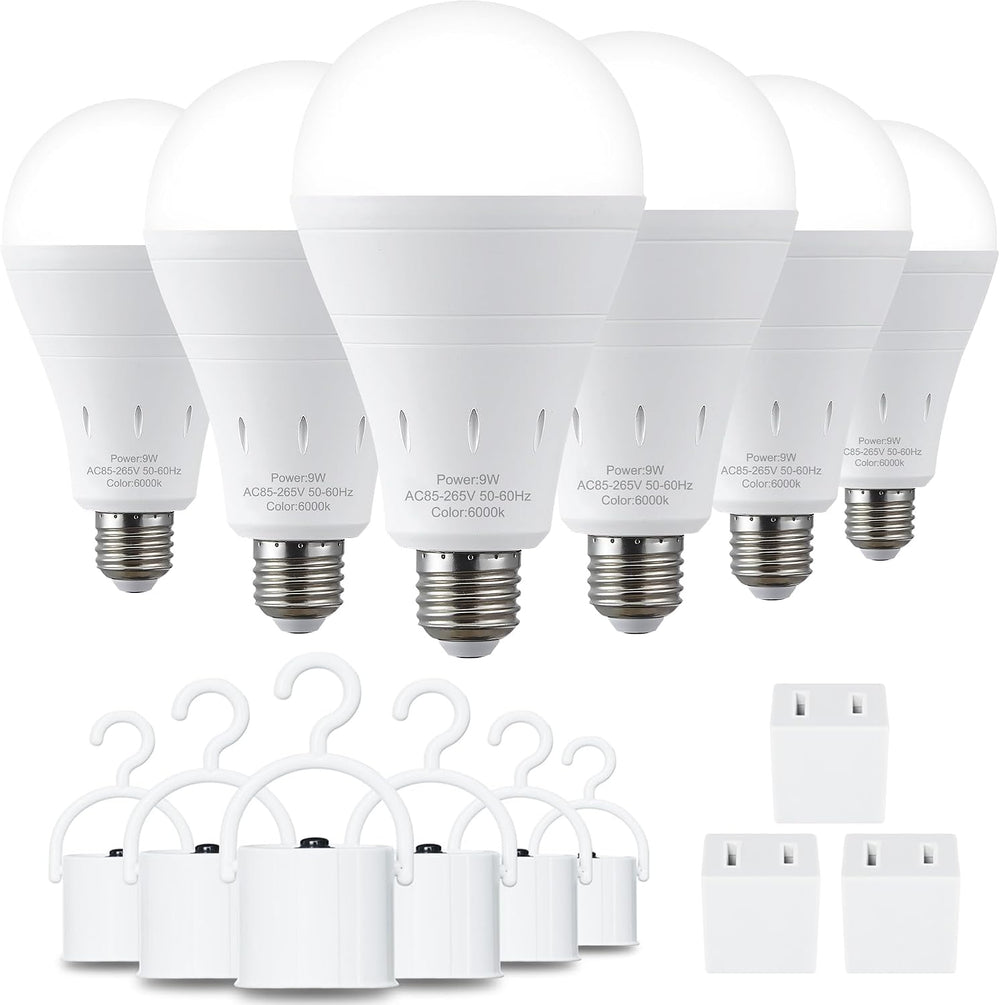 DEBAOBULB 6 Pack Rechargeable Emergency Light Bulbs, Battery Powered LED Ligh...