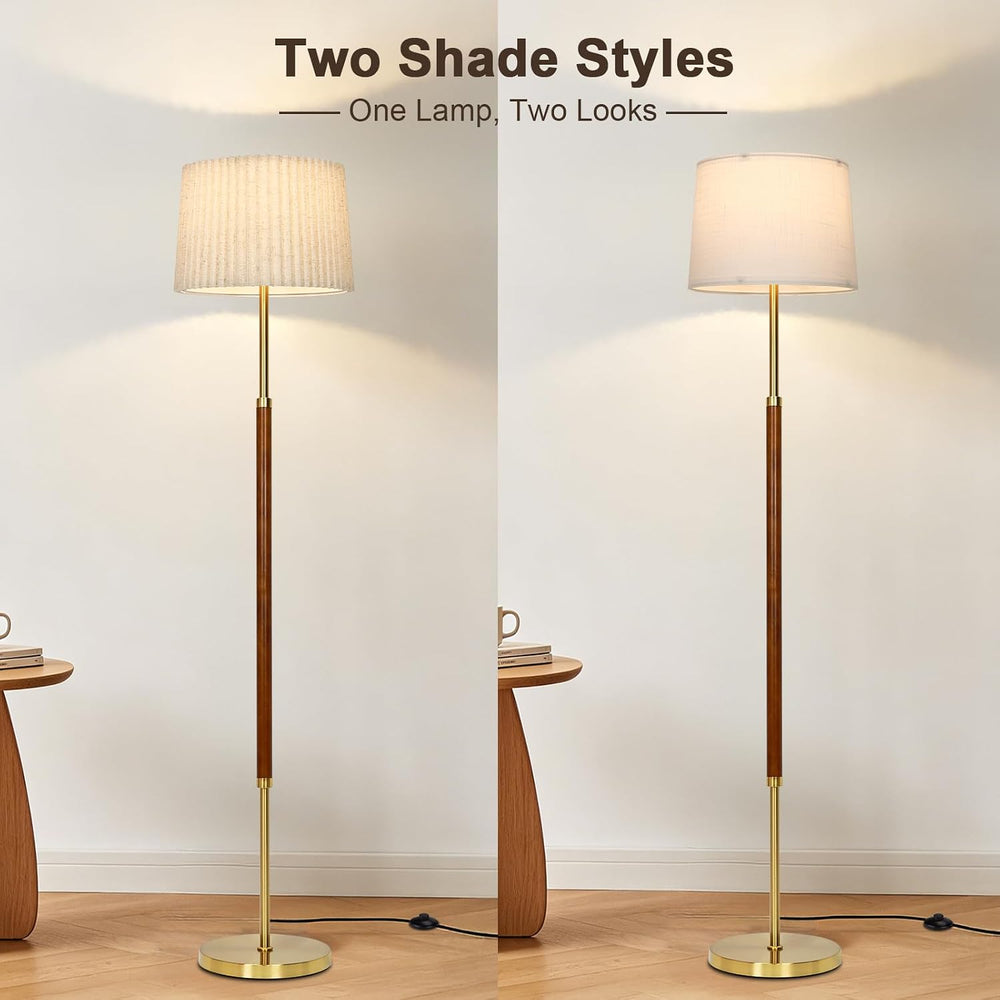 Cinyirong 65 Inch Tall Gold Vintage Floor Lamp for Living Room & Bedroom
