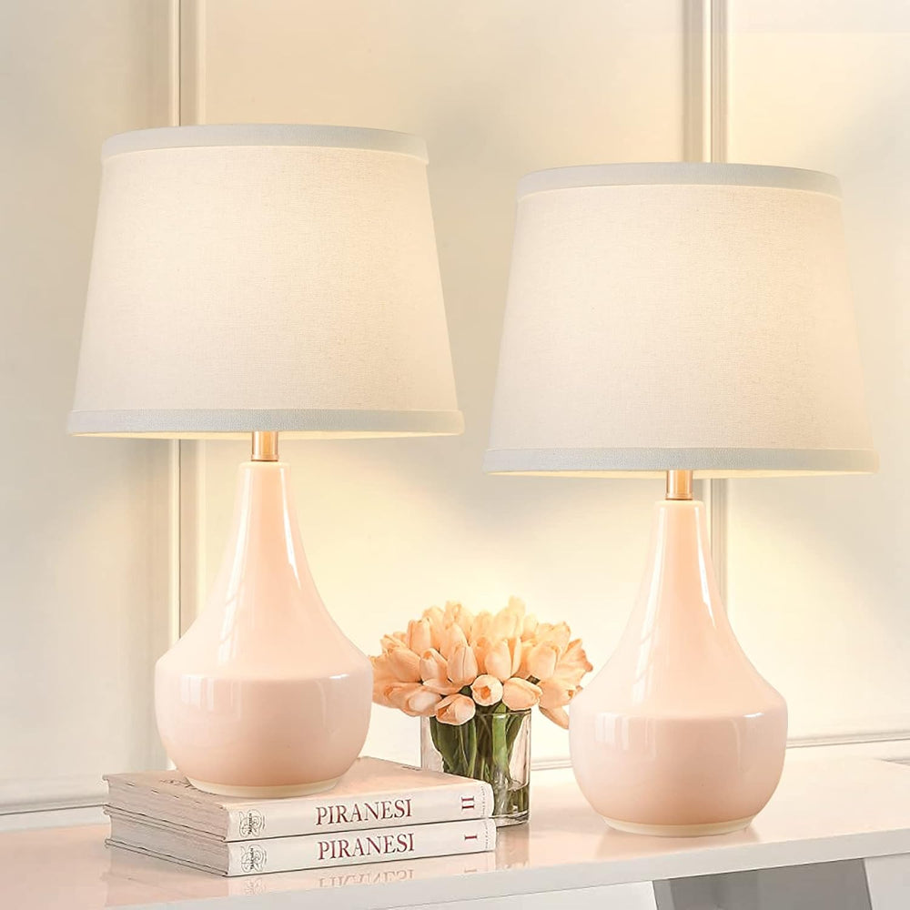 GyroVu 18" Table Lamp Set of 2, Ceramic Lamp Classic Beside Lamps Nights...