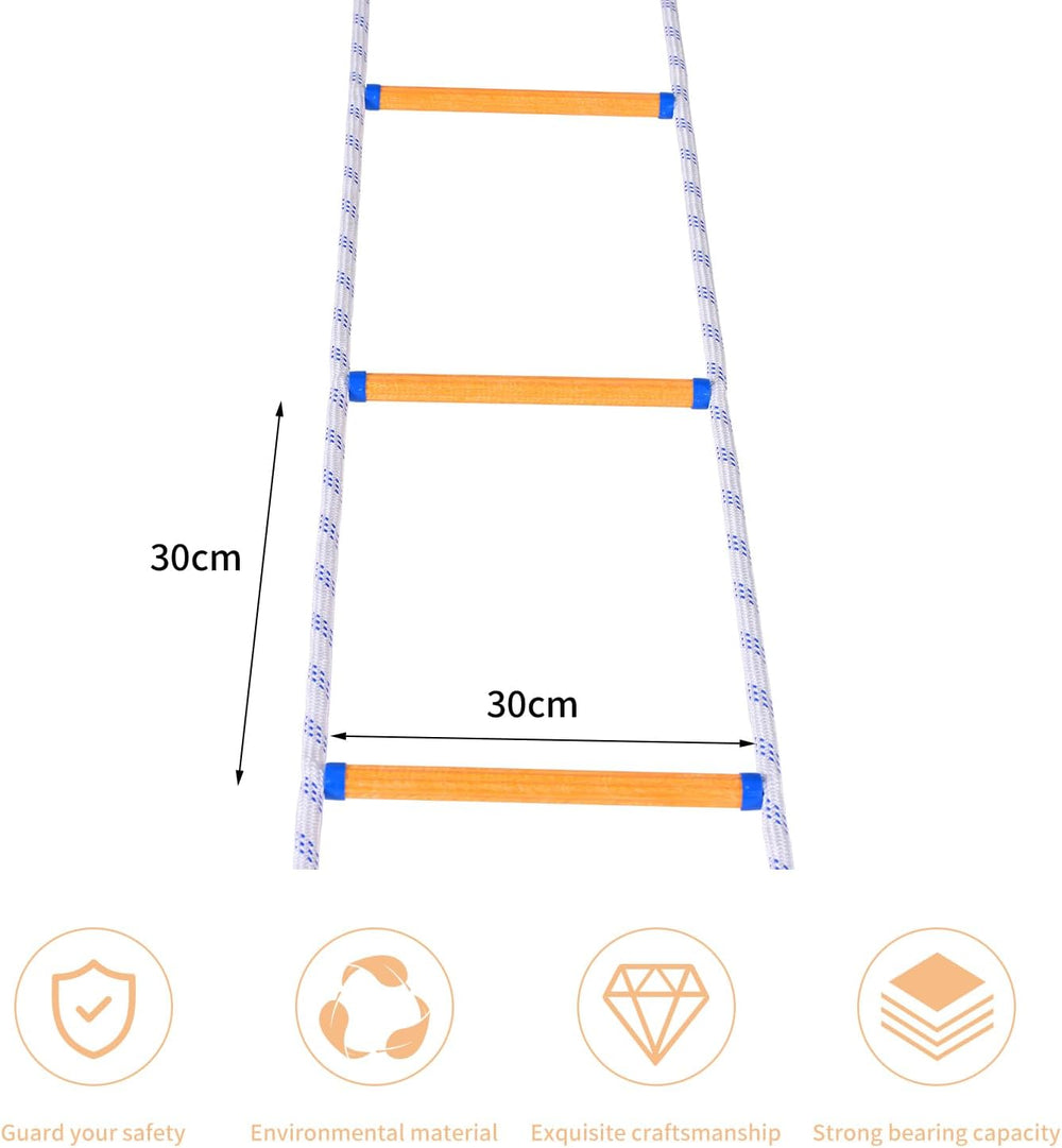 Fire Escape Ladder 2 Story, 13FT Portable Rope Ladder with 2 Hooks