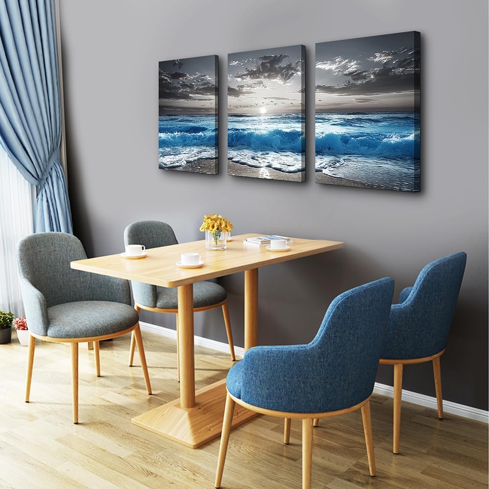 TTHYUEWS Beach Wall Art For Living Room Canvas Wall Decor For Bedroom Office ...