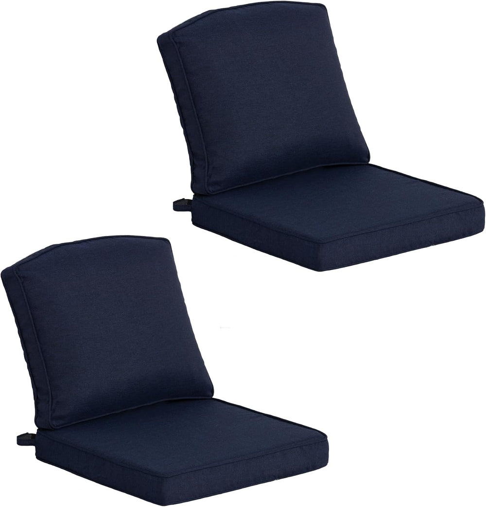Outdoor Deep Seat Cushions, 20x21.5 Inch, Dark Blue, Set of 2