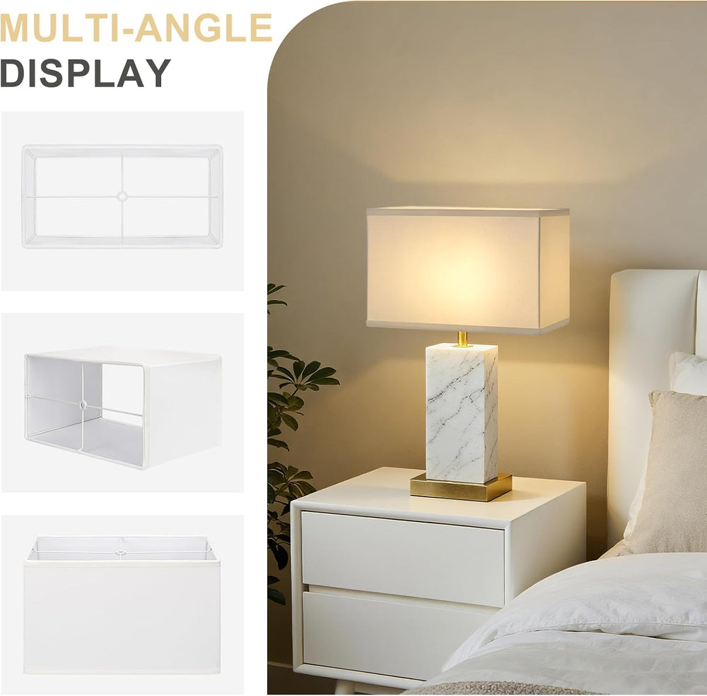 Rectangular Lamp Shades Set of 2, 16"L x 8"W x 10"H, Large Rec...