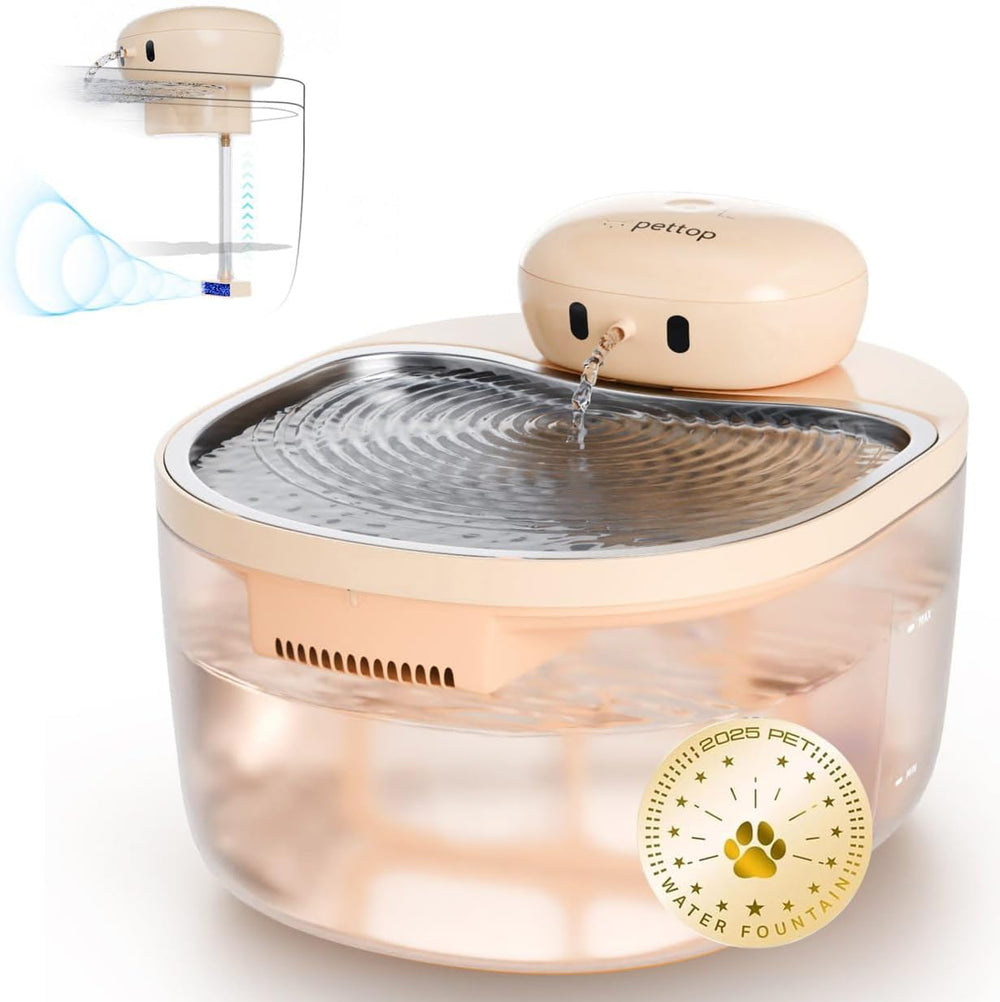 Cat Water Fountain Pumpless, Pet Fountain for Cats Indoor, 3L/102oz, Automati...