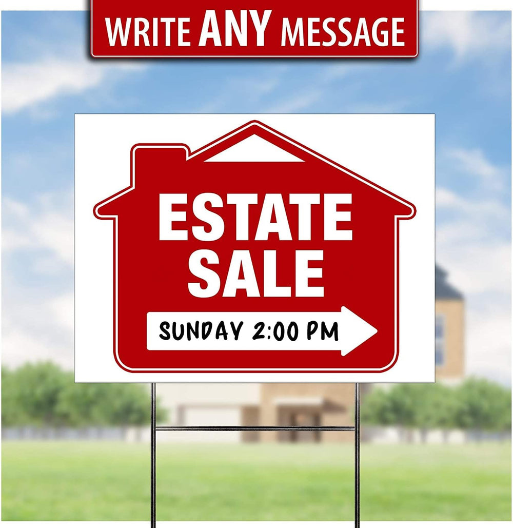 Estate Sale Signs (10 Pack) โ Premium LARGE 24โ x 18โ Double-Sided with Heavy...