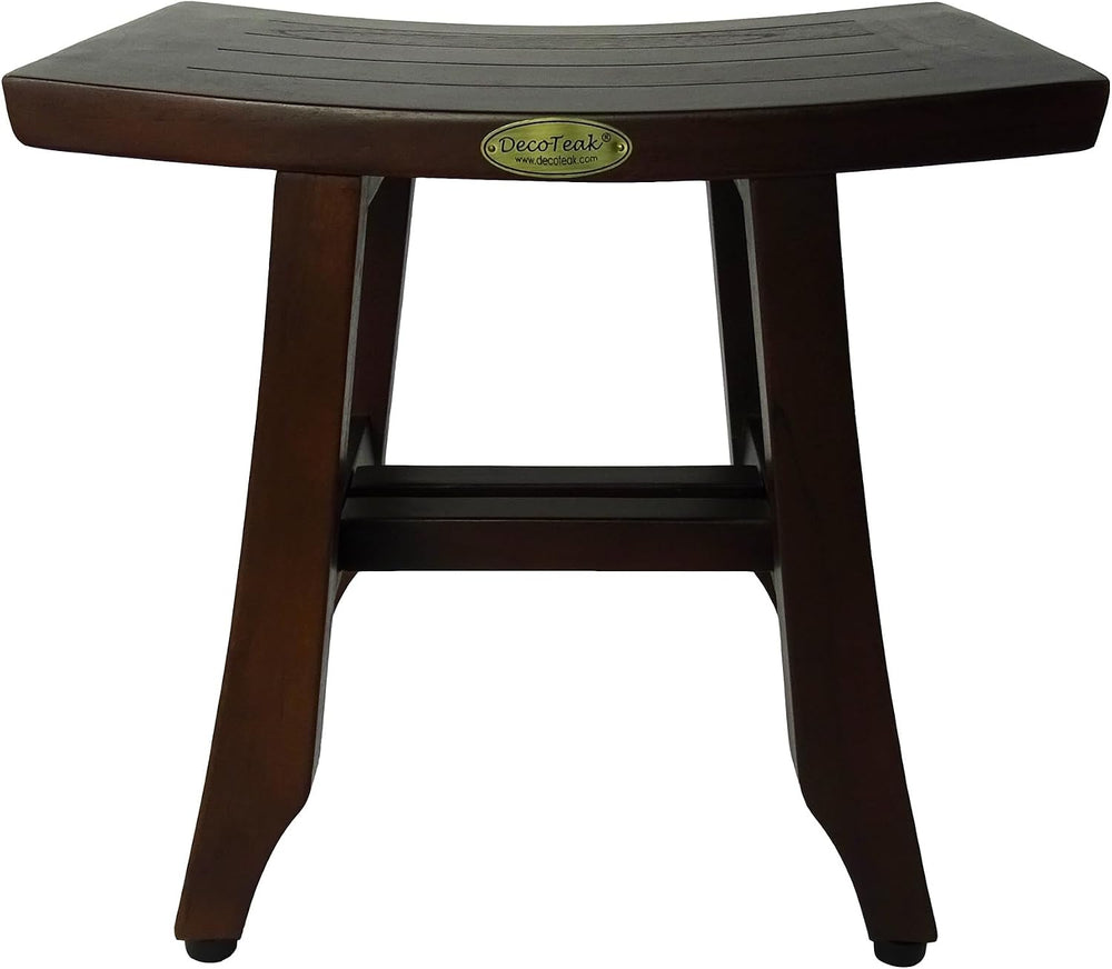 DecoTeak Satori 14" Teak Shower Shaving Foot Rest with Adjustable Feet