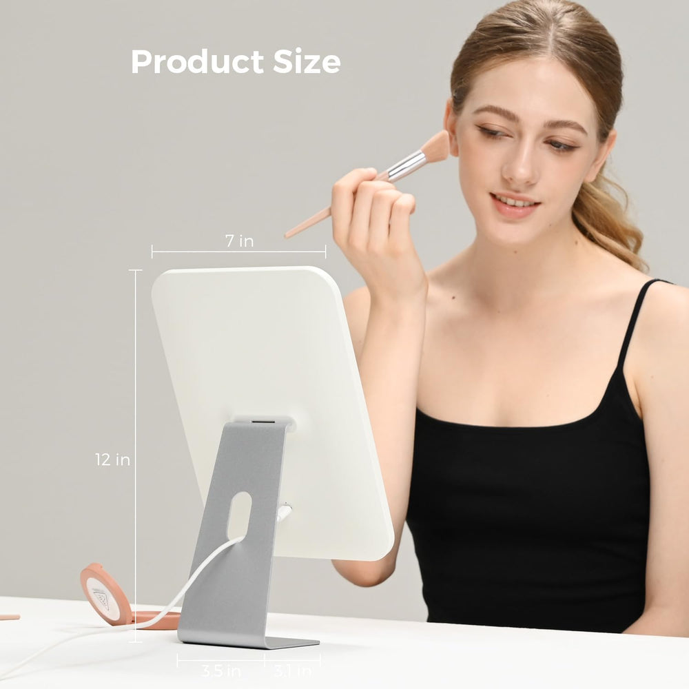 NEZZOE Lighted Makeup Mirror, 2000mAh Battery, 12" x 7"