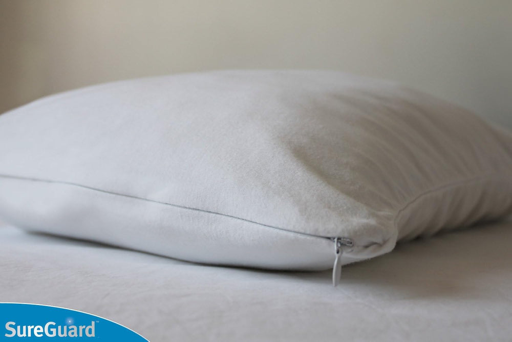 Set of 2 King Size SureGuard Pillow Protectors - 100% Waterproof, Bed Bug Pro...