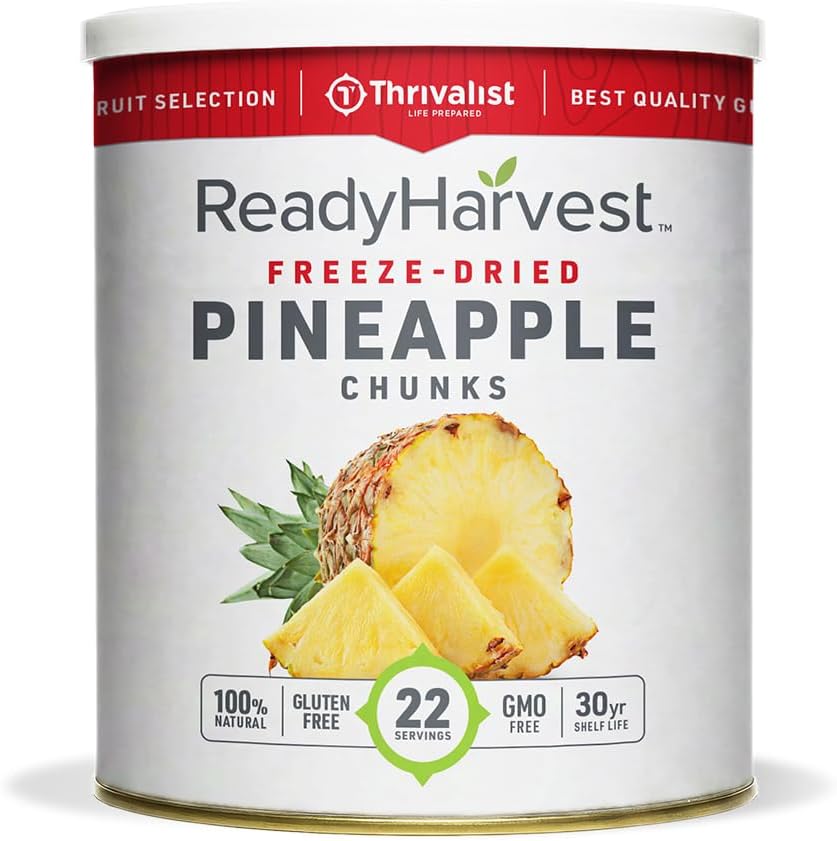 Ready Harvest Freeze-Dried Pineapple Chunks, #10 Can