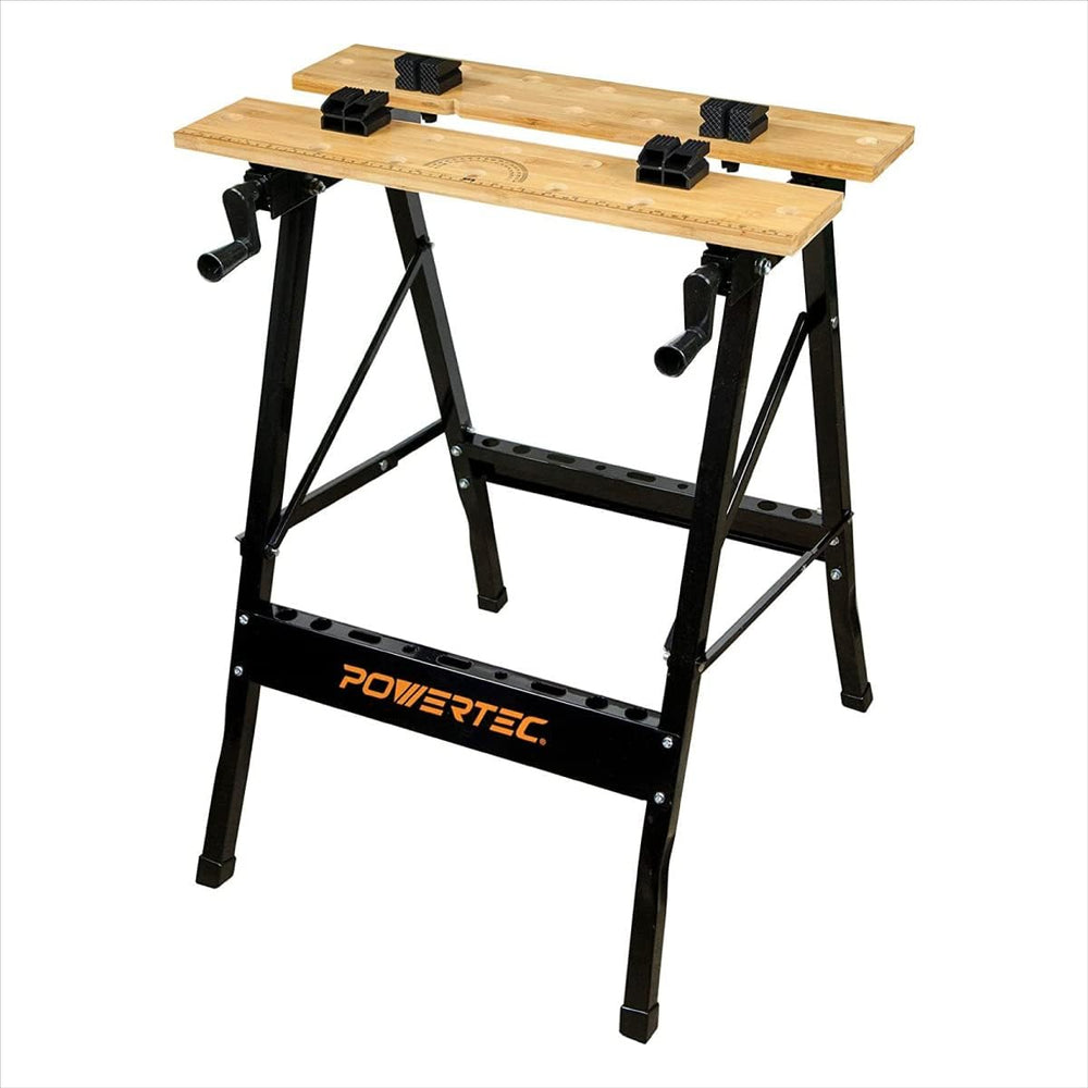 POWERTEC Portable Small Workbench with Vise, Imprinted Ruler and Protractor S...
