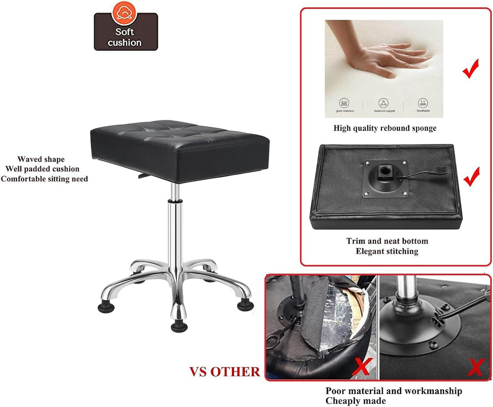 Kaleurrier Heavy Duty Stool Backless: Adjustable Stool no Wheels for Studio