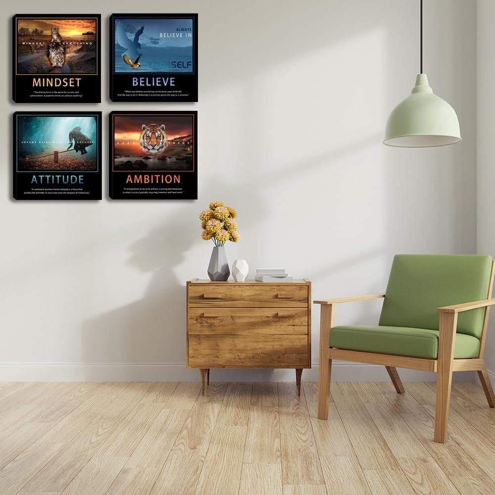 Motivational Wall Art Inspirational Canvas Poster Print Modern Inspiring Entr...