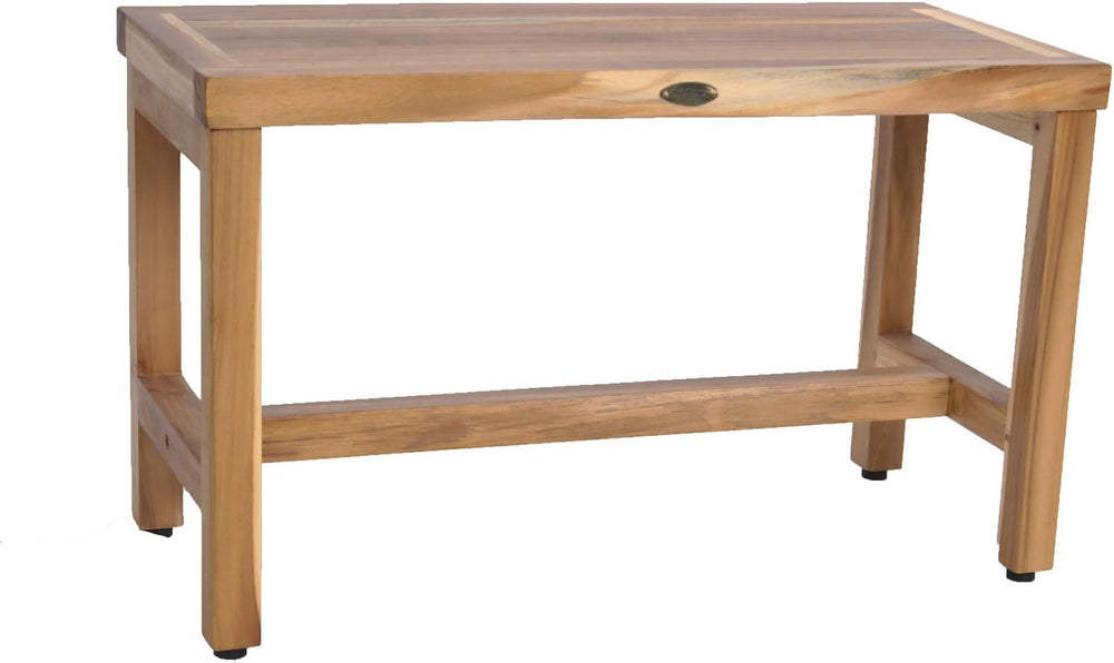 EcoDecors Eleganto 30-Inch Teak Shower Bench, Full-Size, 250 lb