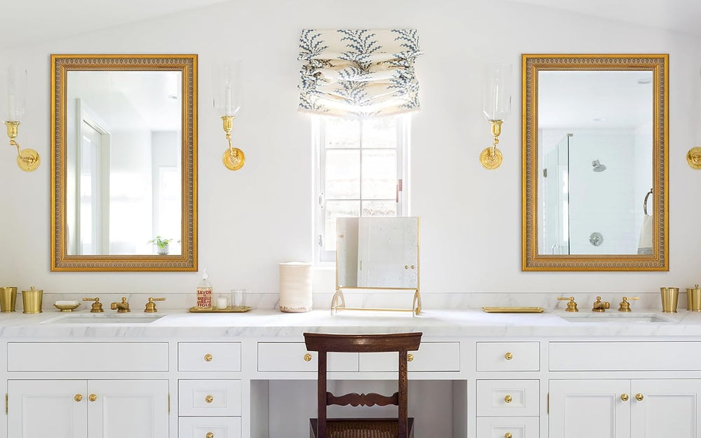 Chende Vintage Gold Rectangular Wall Mirror, 41''x29'' for Li...