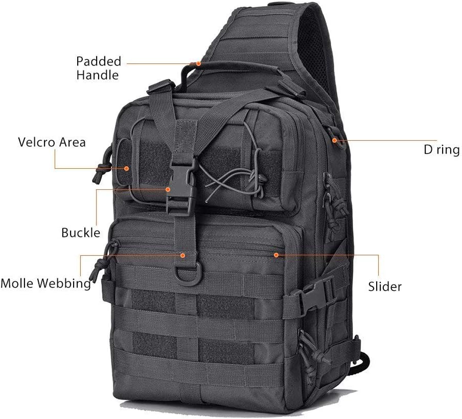 HAOMUK Tactical Sling Bag Pack Military Rover Shoulder Sling Backpack EDC Mol...