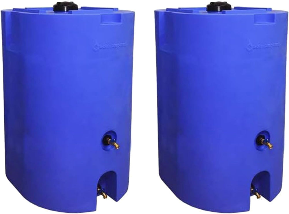 WaterPrepared 160 Gallon Stackable Utility Water Tank, Blue, 2 Pack