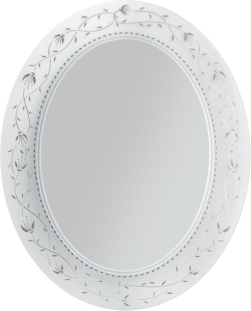 Head West 23"x29" Frameless Frosted White Etched Glass Bathroom Van...