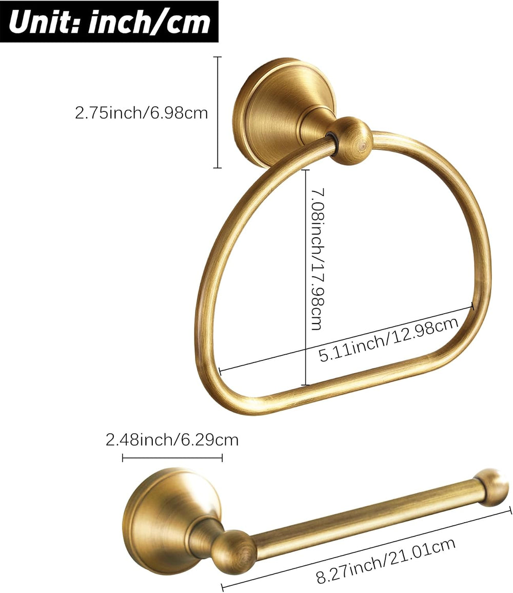 Brass Toilet Paper Holder Towel Ring, Antique Brass Towel Holder Toilet Paper...