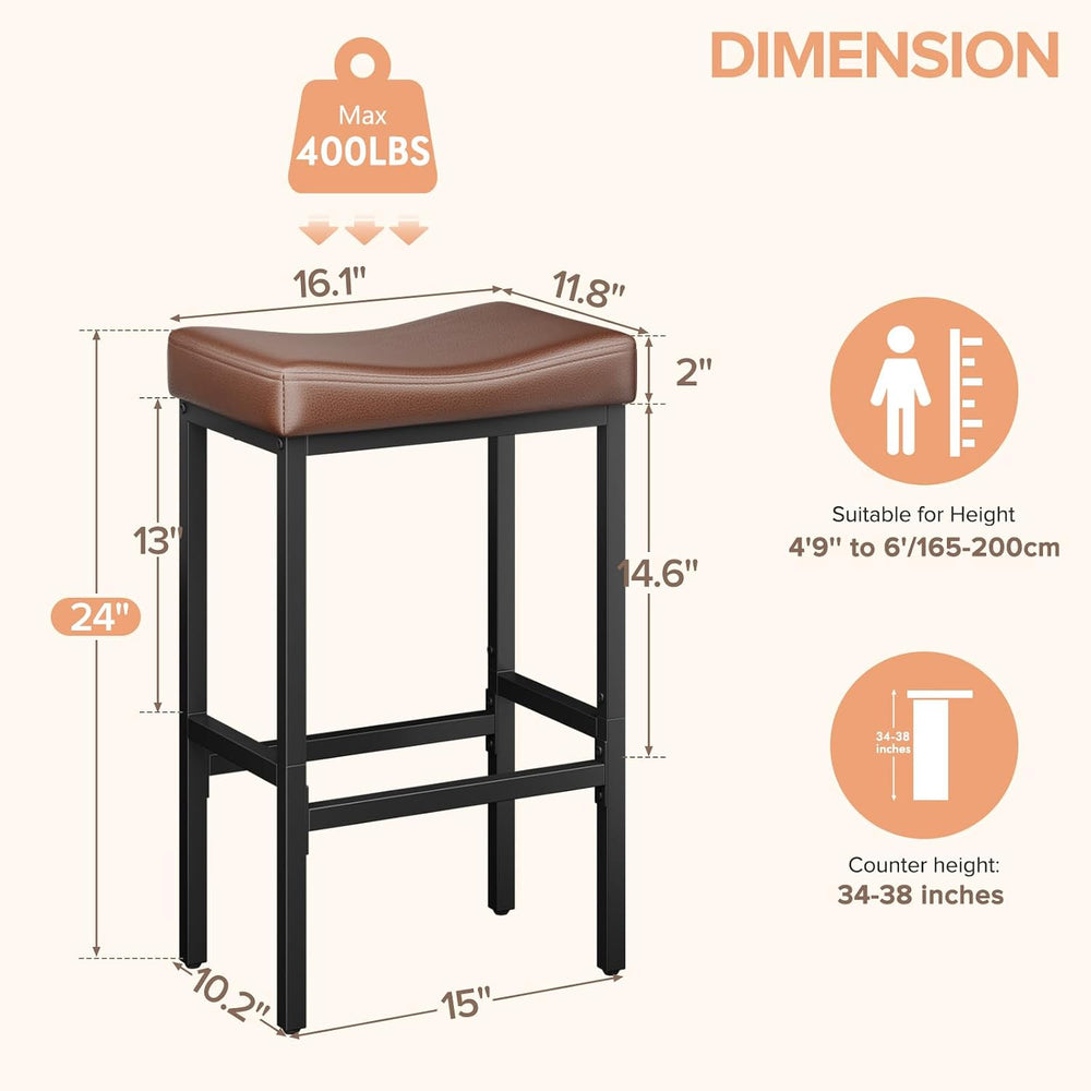 Compact 24 Inch Counter Height Bar Stools Set of 3
