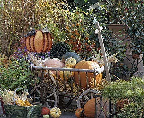 Metal Pumpkin Garden Stakes Welcome Sign Decorative Yard Sign Fall Decor