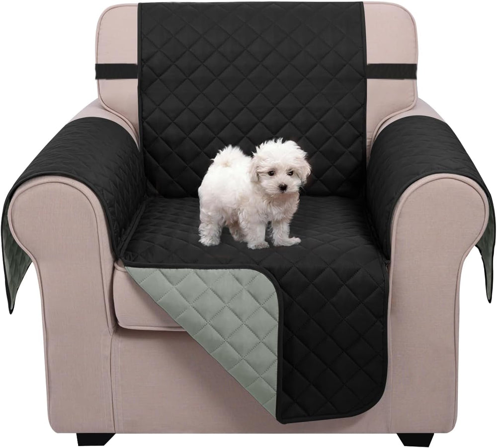 U-NICE HOME Reversible Oversized 28''Chair Covers, Black/Grey
