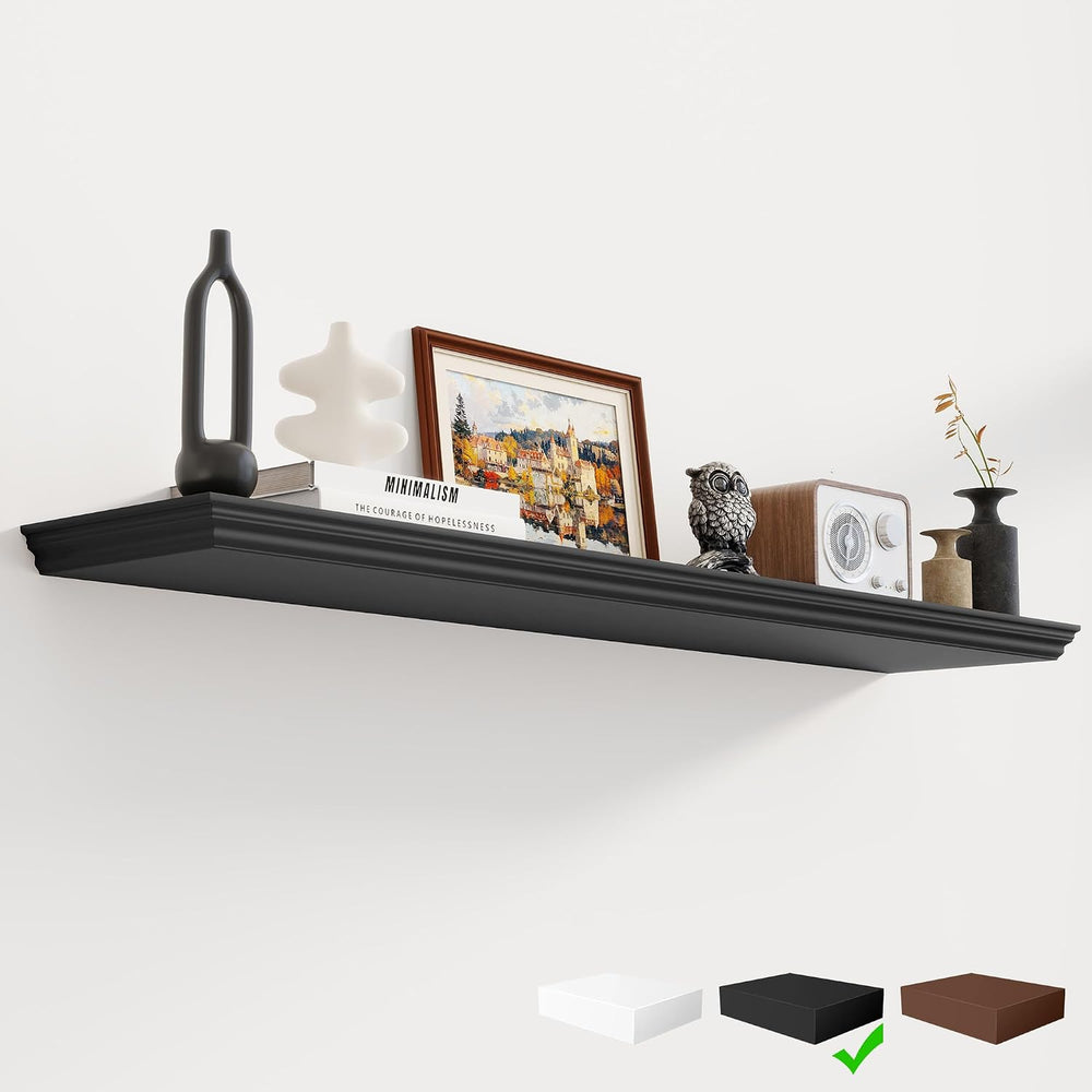 Fun Memories Floating Shelves 48 Inch Long, 9.3 Inch Deep Classic Crown Moldi...