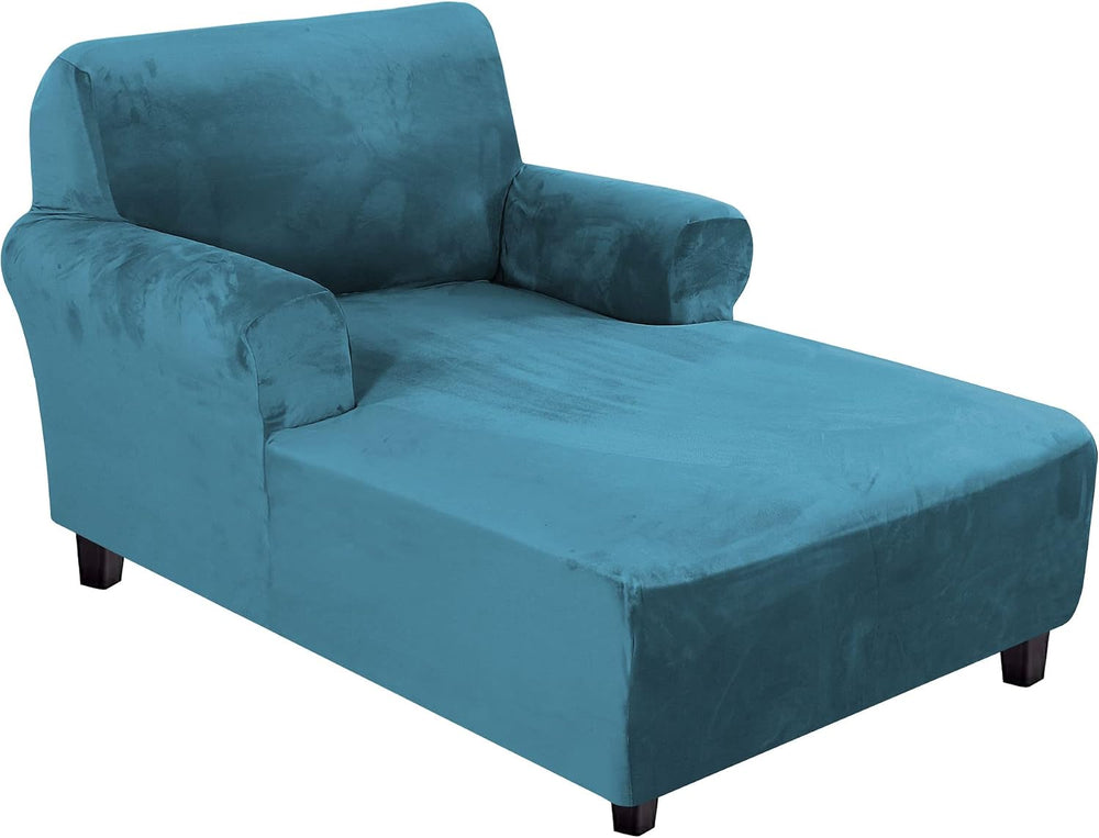 H.VERSAILTEX Velvet Chaise Lounge Cover High Stretch Chair Cover for Living R...