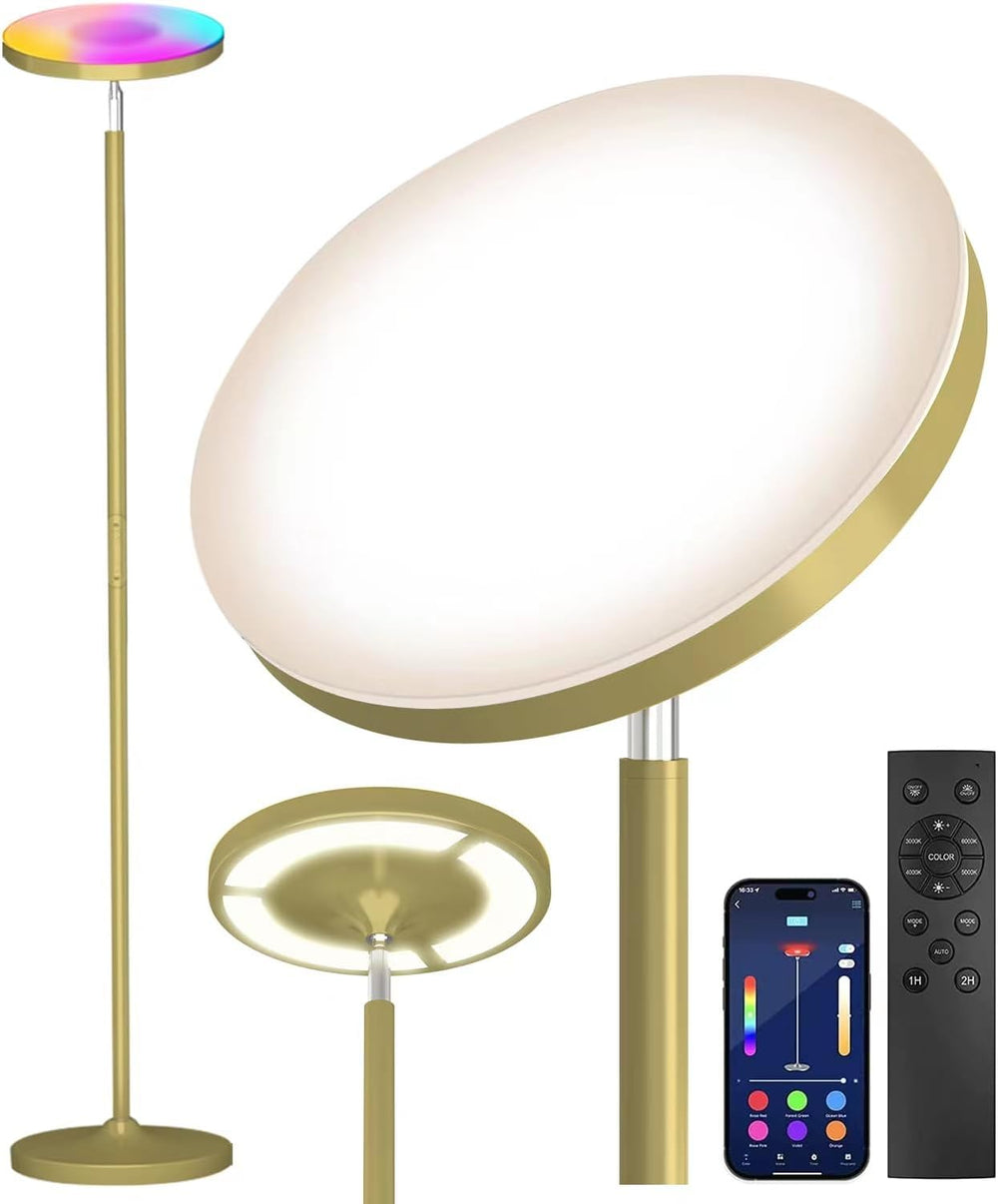 Keepsmile Gold Double Side Lighting Floor Lamp with Remote Smart App 36W