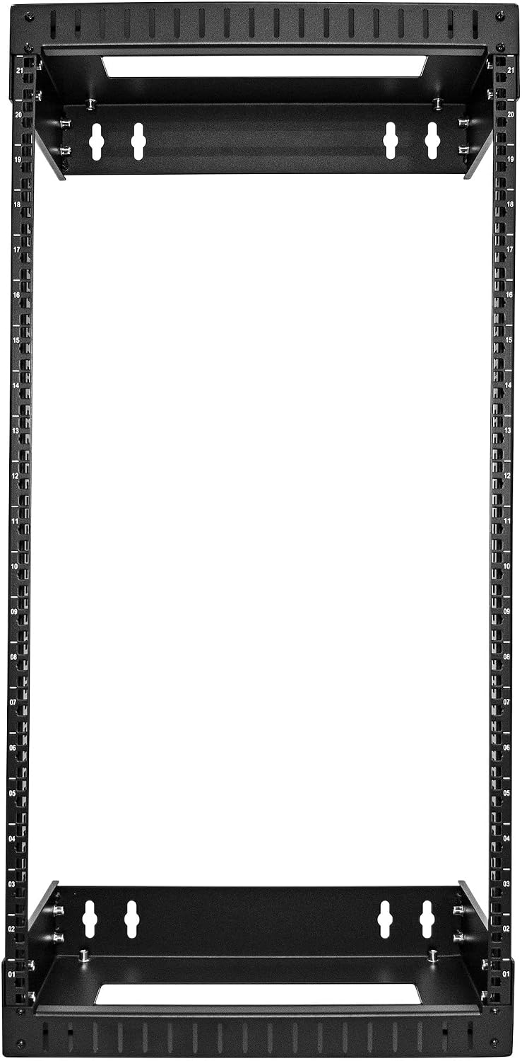 StarTech 21U 2-Post Wall Mount Open Frame Rack, 19in (RACK-21U-20-WALL-OA)