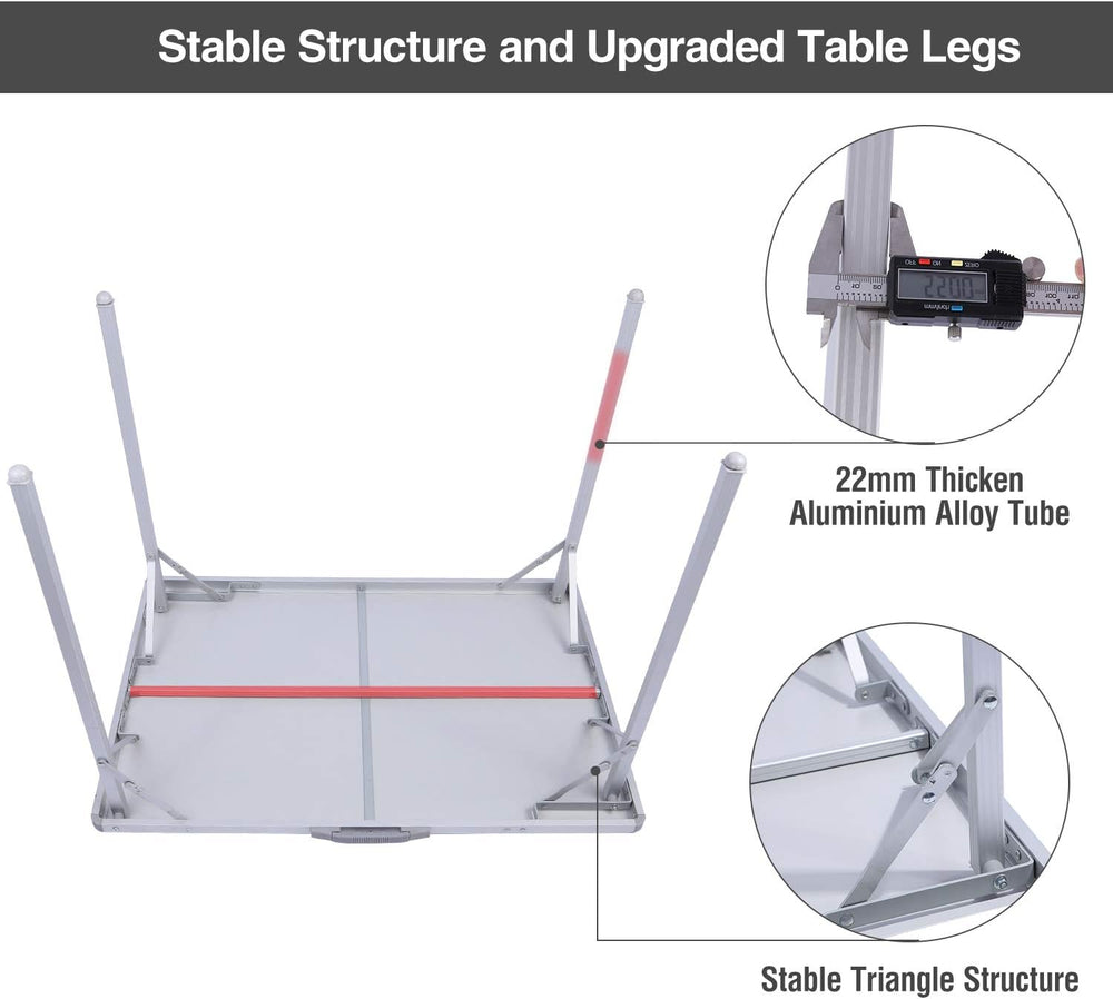 REDCAMP Aluminum Folding Table for Camping, Lightweight Portable Picnic Table...