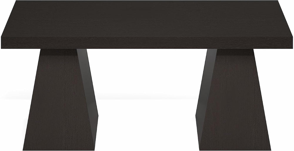 Furinno ARA Coffee Table, 47-Inch Accent Center Table, Dark Oak
