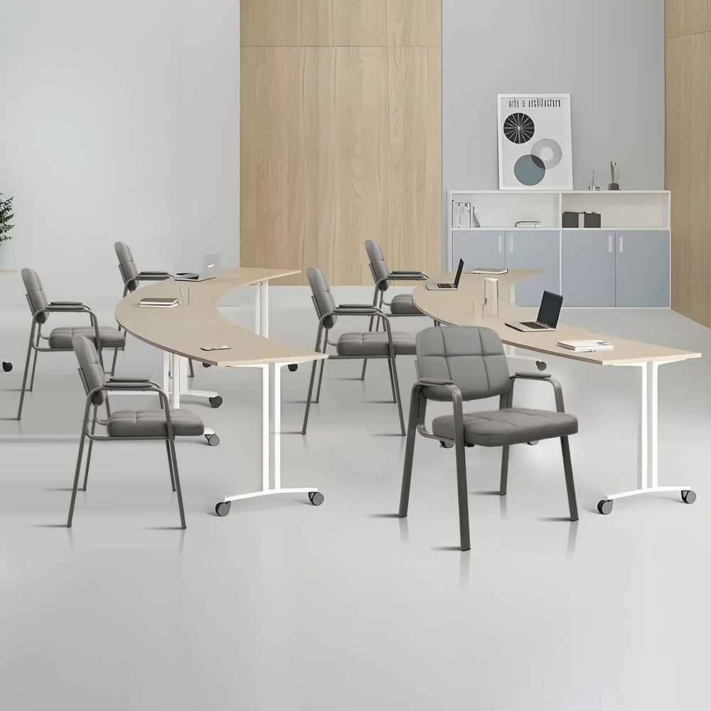 CLATINA Waiting Room Guest Chair with Bonded Leather Padded Arm Rest for Offi...