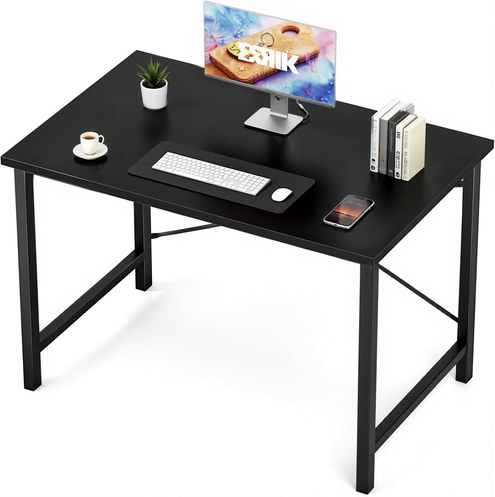 Sweetcrispy 40-Inch Small Computer Desk for Bedroom Home Office, Black