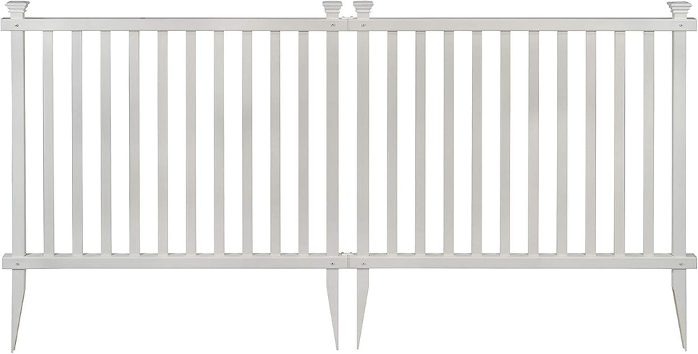 Zippity Baskenridge Picket Fence Panels, White Vinyl DIY No Dig Kit