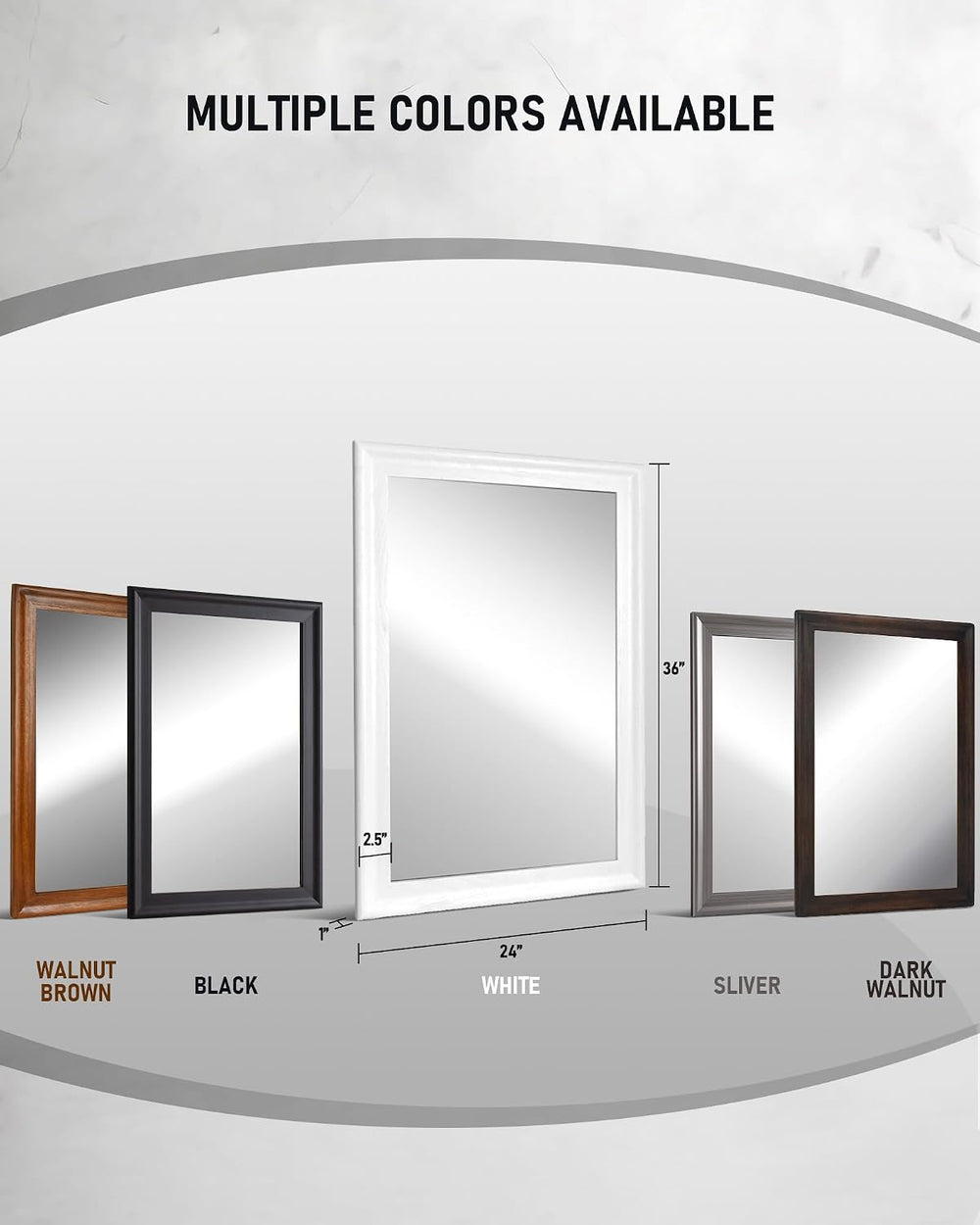 Black Wall Mirror for Bathroom,Rectangle Rustic 24 x 36 inch Vanity Mirrors