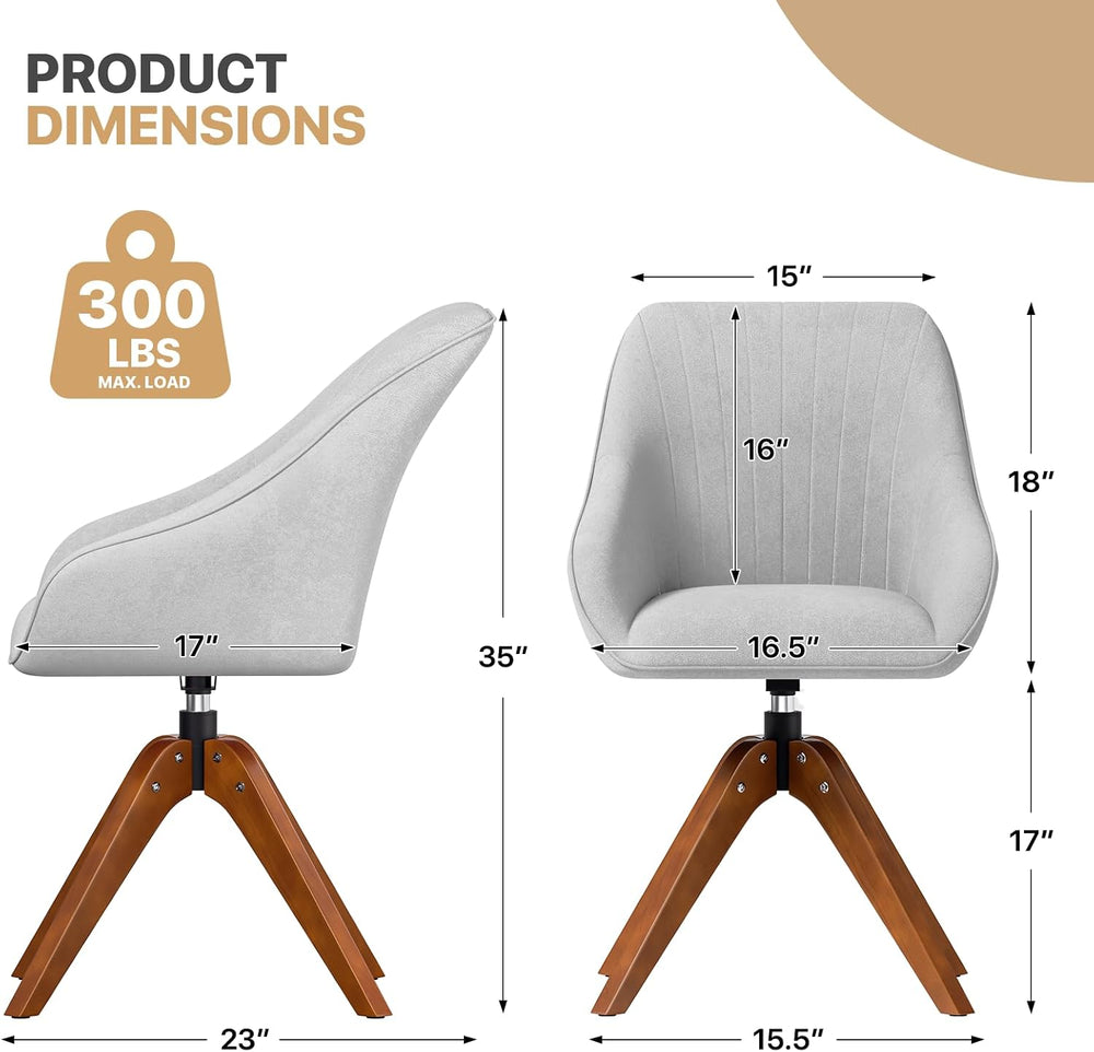Magshion Mid Century Swivel Accent Chair, 360° Rotating Fabric Armchair with ...
