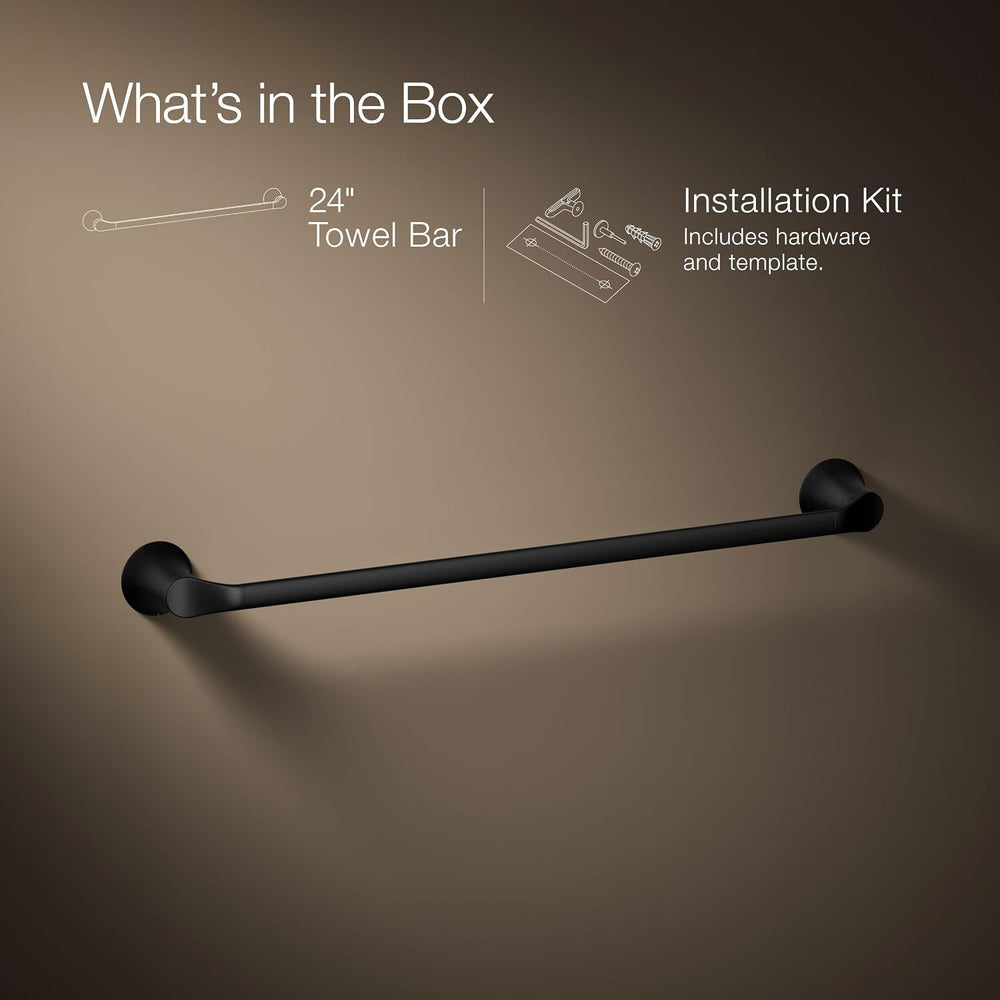 Kohler 27394-BL Simplice® 24" Towel bar, Matte Black