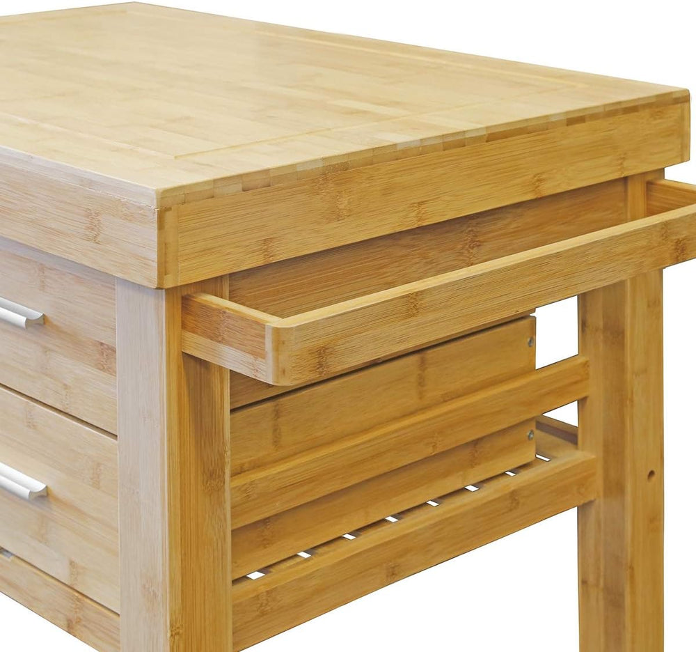 Rolling Kitchen Island Cart with Drawers Shelves, Towel Rack, Locking Casters...