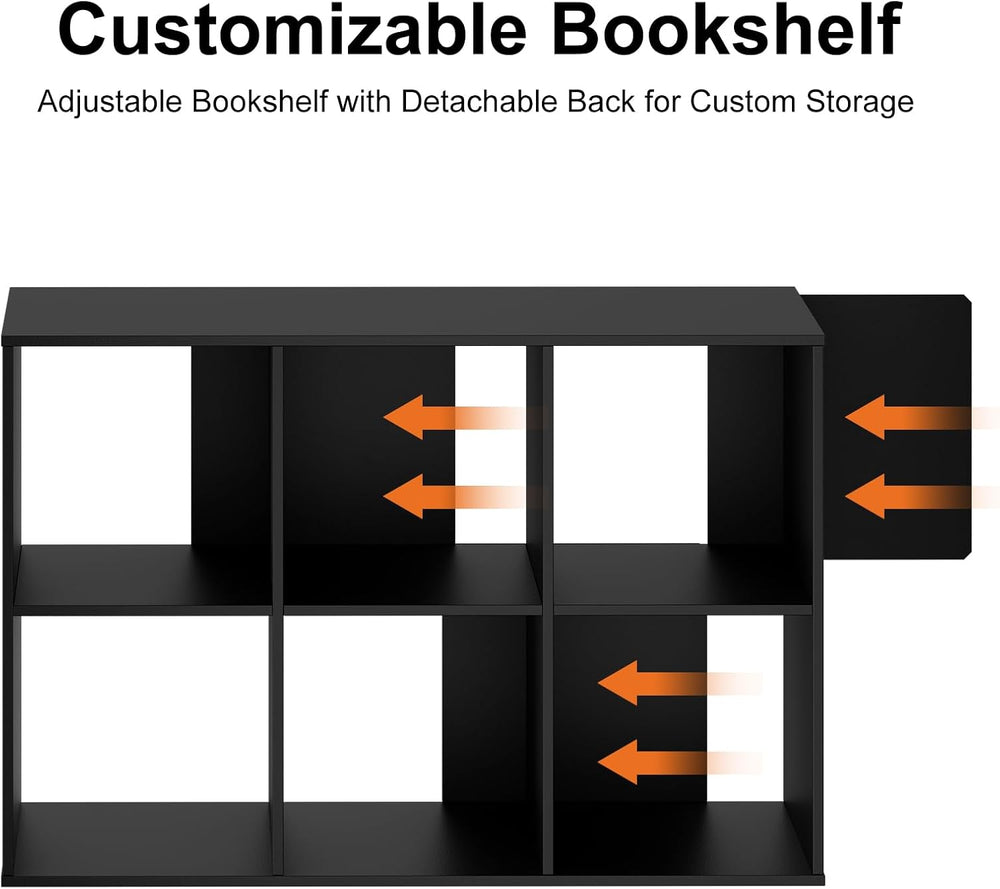 Sweetcrispy 6 Cube Storage Organizer, Stackable Modular Bookcase Shelf