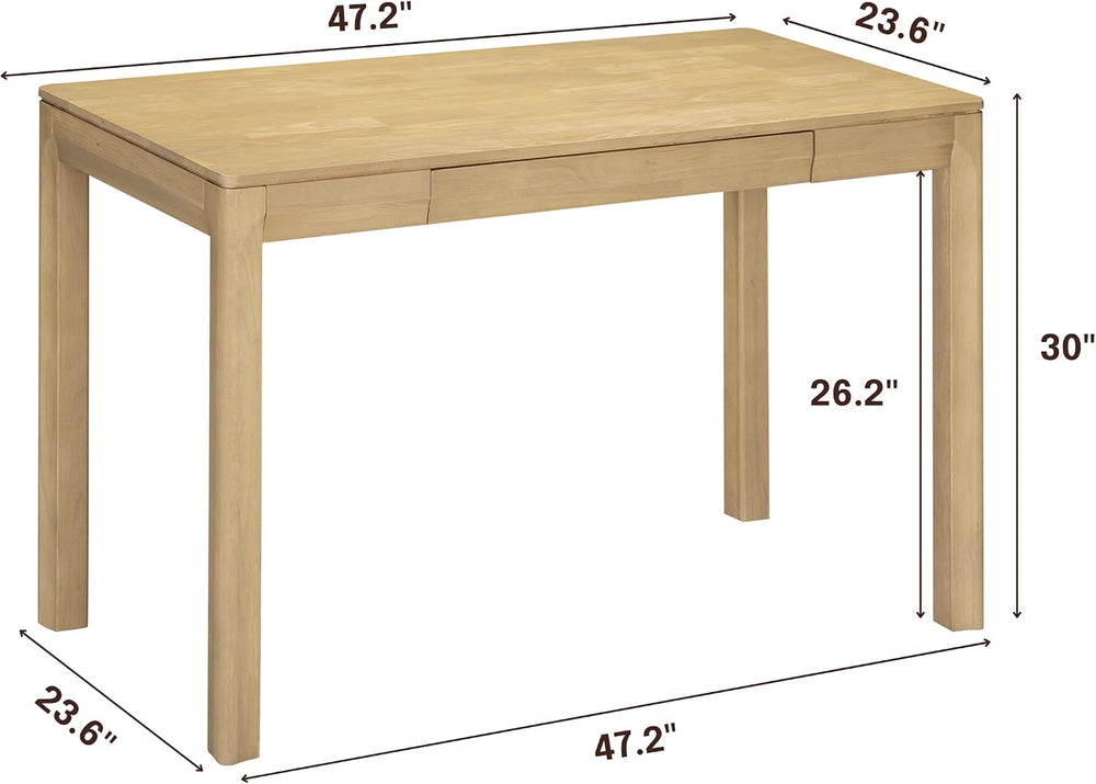 NTC Flow Modern Wooden Rectangle Desk Table with Hidden Drawer – Waterproof &...