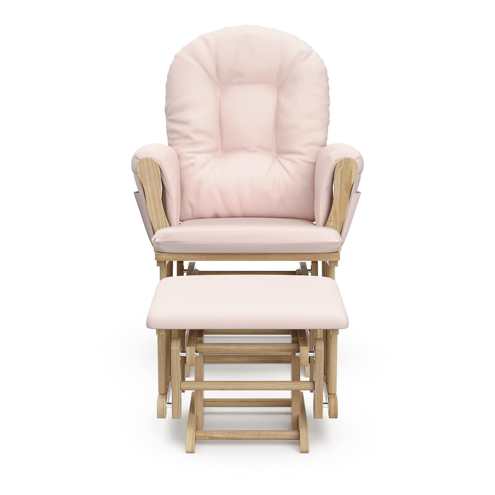 Storkcraft Premium Hoop Glider & Ottoman, Natural/Pink