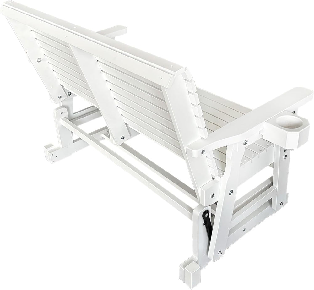 Fortune Candy Patio Glider with Cup Holders, Snow White, 2-Seater