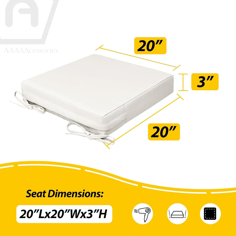 AAAAAcessories Outdoor Chair Cushions, 20 x 20 x 3 inches, Set of 2