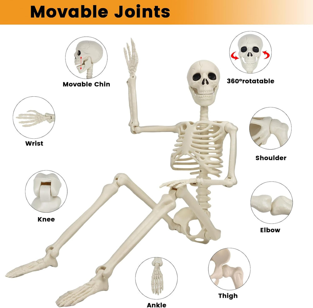 2 Pack 36'' Skeletons Halloween Decorations Outdoor: 3 FT Posable Ske...