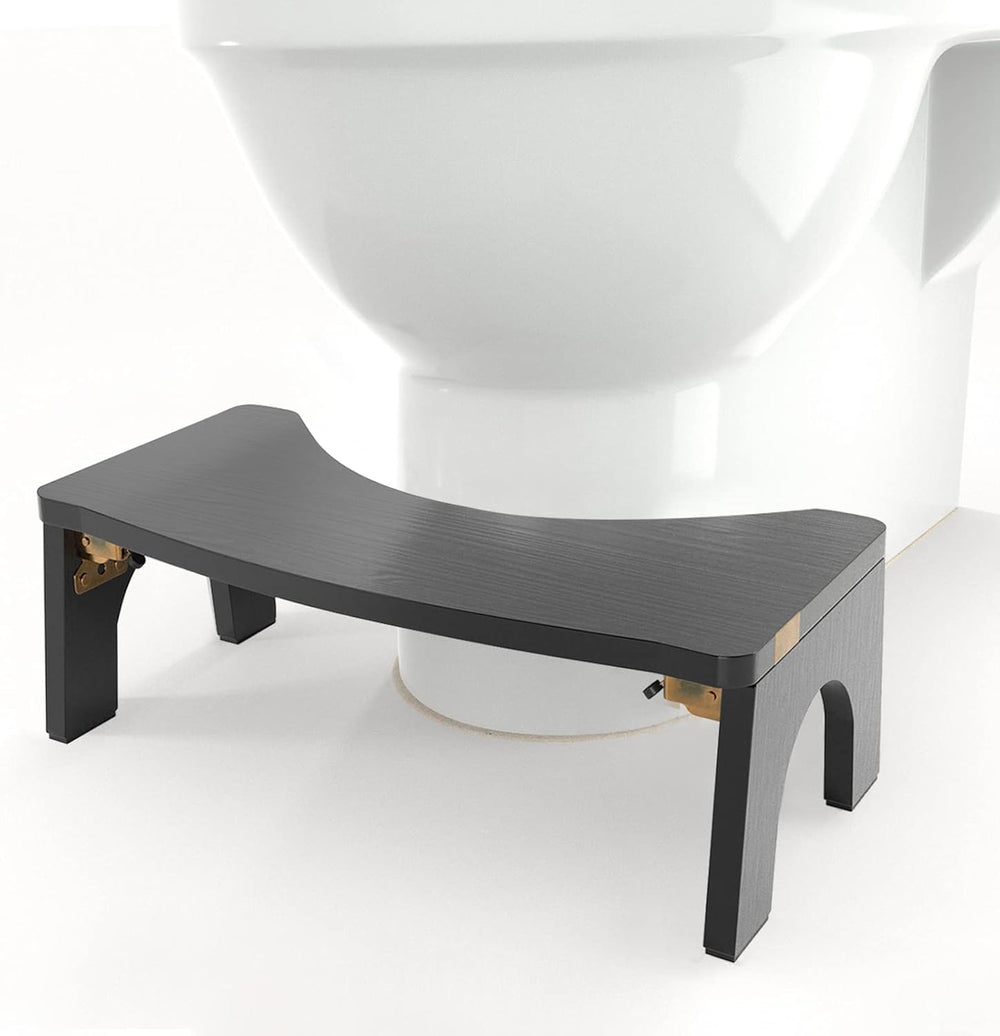 Toilet Stool Wood, Foldable Poop Stool for Adults, 7" Squat Poop Stool E...