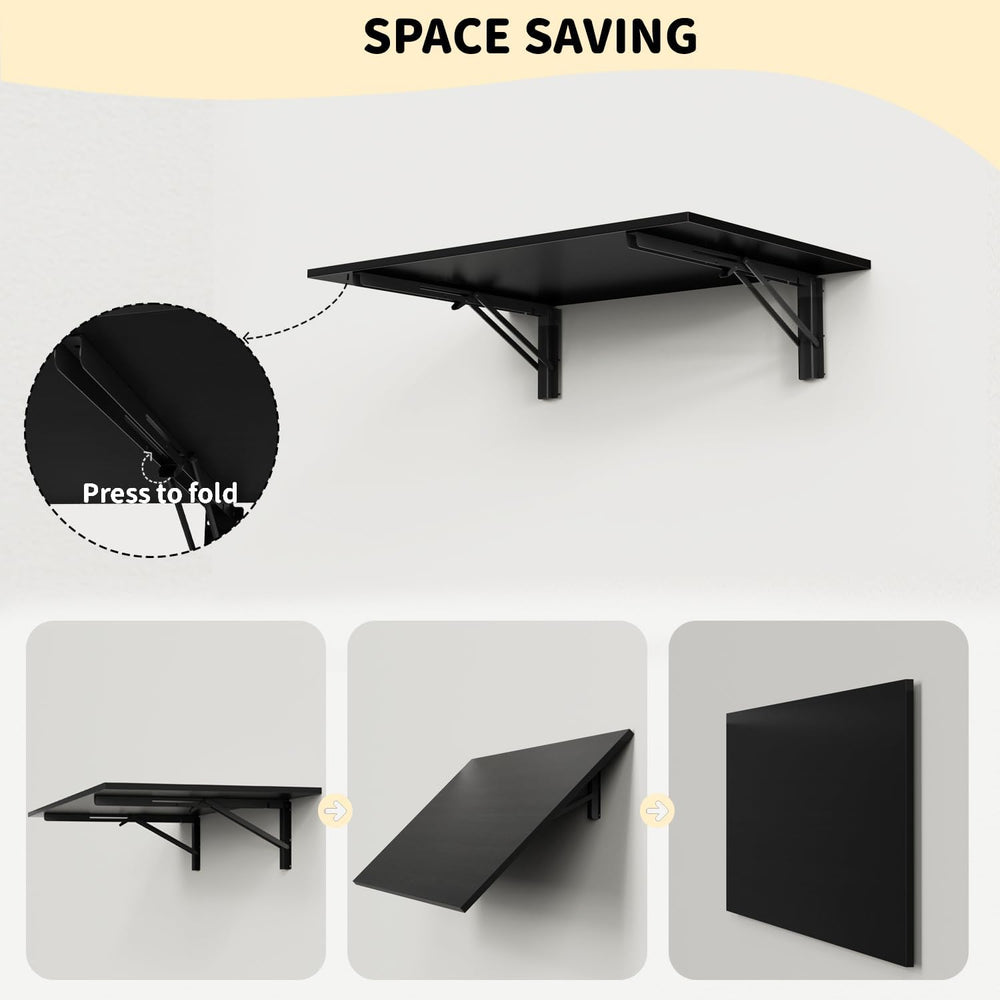 GOYLSER Wall Mounted Desk Folding Table Laundry Fold Table, Fold Down Work Be...
