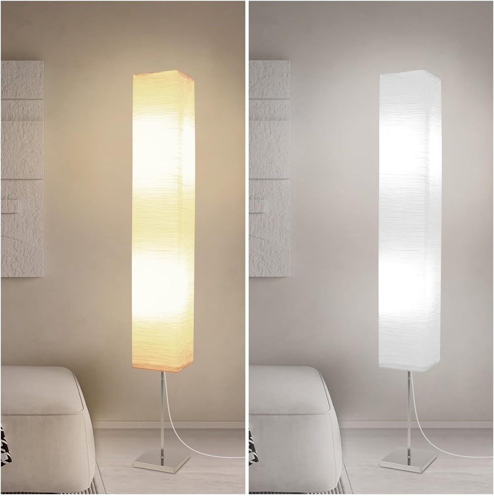 Japanese Floor Lamp with Rice Paper Shade - Corner Lamp for Bedroom, Office &...
