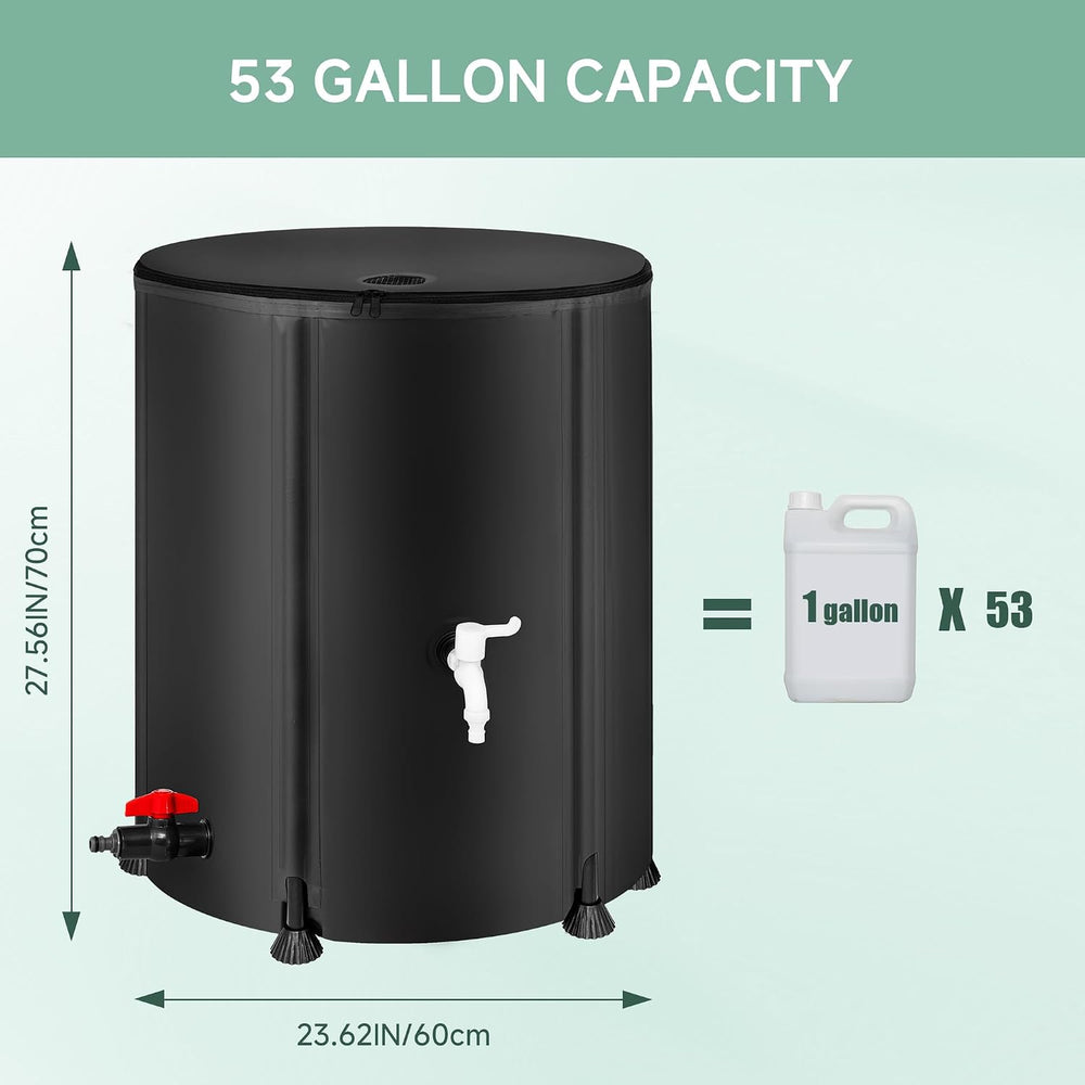 Collapsible Rain Barrel Water Storage Containers 53 Gallon