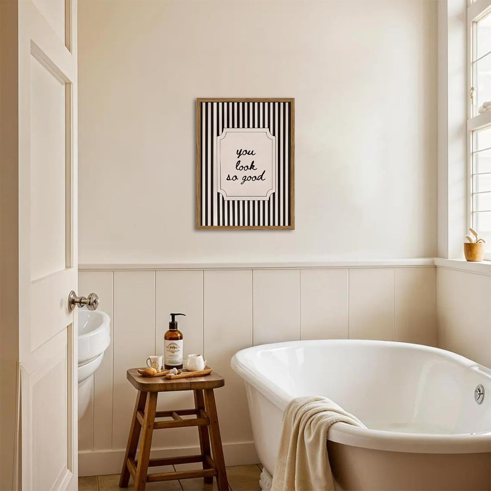 You Look So Good Bathroom Wall Art Trendy Inspirational Quote Sign Wall Decor...